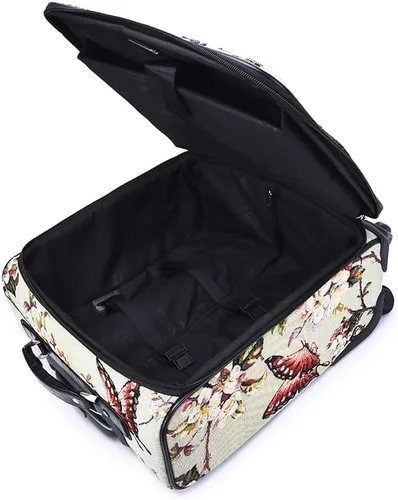 Vista 3 de Mellow World Maleta vertical con ruedas para mujer (mariposa), Mariposa, Maleta vertical con ruedas giratorias