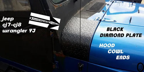 Vista 5 de Se adapta a Jeep Wrangler YJ - CJ7-CJ8 placa de diamante negro 2 PC
