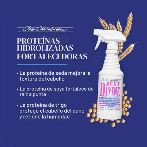 Vista 12 de Chris Christensen Just Divine Spray de Cepillado para Perros, Acicala Como un Profesional, Previene Daños por Cepillado, Desenredante Ligero, Listo