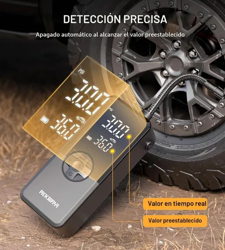 Vista 4 de Compresor de aire portátil para inflado de neumáticos, bomba de aire de 150 PSI para neumáticos de automóvil, compresor de aire inalámbrico