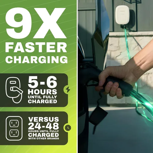 Vista 3 de EMPORIA Cargador EV de nivel 2 – NEMA 14-50 EVSE con cargador J1772 – 48 amperios EV nivel 2, estación de carga de vehículos eléctricos habilitada