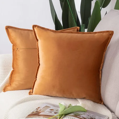 Vista 13 de MADIZZ Juego de 2 fundas de almohada decorativas de terciopelo súper suave con borlas, estilo de lujo, funda de almohada para sofá y dormitorio