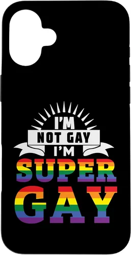 Vista 22 de iPhone 16 Im Not Gay Im Super Gay LGBTQ Pride Equality Rainbow Flag Case