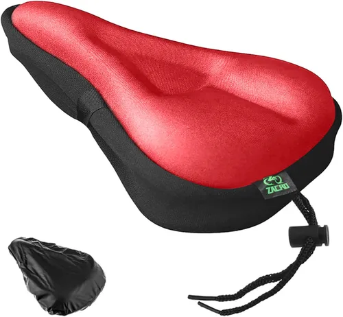 Vista 13 de Zacro Cojín de asiento de bicicleta, funda acolchada de gel para asiento de bicicleta para hombres y mujeres, cómodo, asiento de bicicleta