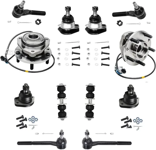 Vista 130 de Detroit Axle - Kit de suspensión delantera 4WD para Nissan Frontier Pathfinder Xterra, 2 cubos de rodamientos de ruedas, 2 brazos de control
