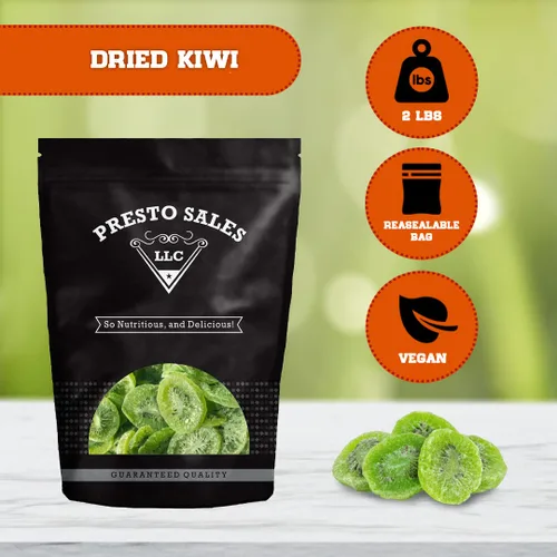 Vista 2 de Kiwi, rebanadas secas, perfectas para hornear y aperitivos, vegano, bajo en calorías, tropical, picante, delicioso, satisfactorio, fácil de usar