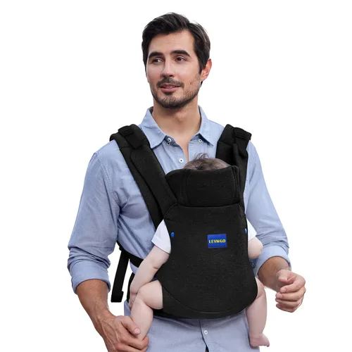 Vista 2 de YEMKEZO Portabebés para recién nacido a niño pequeño, Portabebés para recién nacido con soporte para la cabeza, Portabebés acogedor para papás