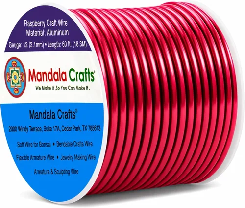 Vista 284 de Mandala Crafts - Alambre de aluminio anodizado de calibre 22 para hacer joyas - 137.2 m de alambre flexible surtido y coloreado - Doble para bonsái