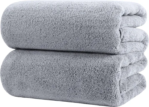 Vista 8 de POLYTE Toalla de baño de microfibra de secado rápido, sin pelusas, 35 x 70 pulgadas, paquete de 2 (beige)