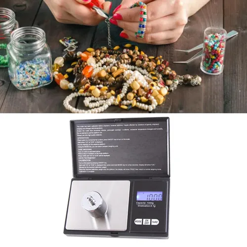 Vista 6 de Mini báscula digital de bolsillo, báscula de bolsillo de precisión con peso de calibración de 3.53 oz, 7.05 oz x 0.00 oz, báscula digital de gramos