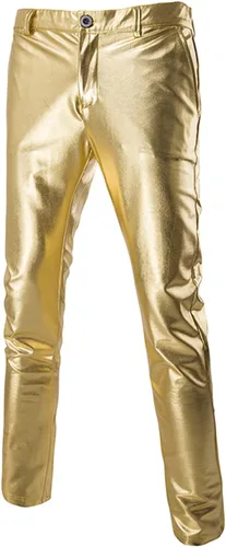 Vista 3 de Traje brillante de 2 piezas para hombre, para club nocturno, metálico, estilo moto, blazer de 2 botones, esmoquin, para fiesta, discoteca, conjunto