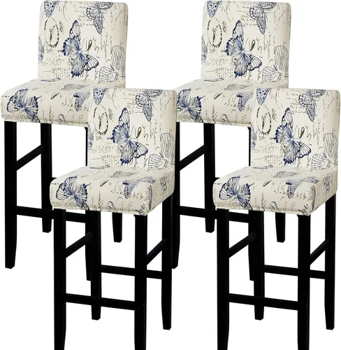 Vista 29 de SearchI Juego de 2 fundas para taburetes de bar, fundas de asiento de taburete elásticas y lavables, fundas para sillas de altura de mostrador