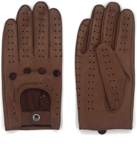 Vista 5 de Harssidanzar Guantes de conducción de piel de cordero para hombre GM026