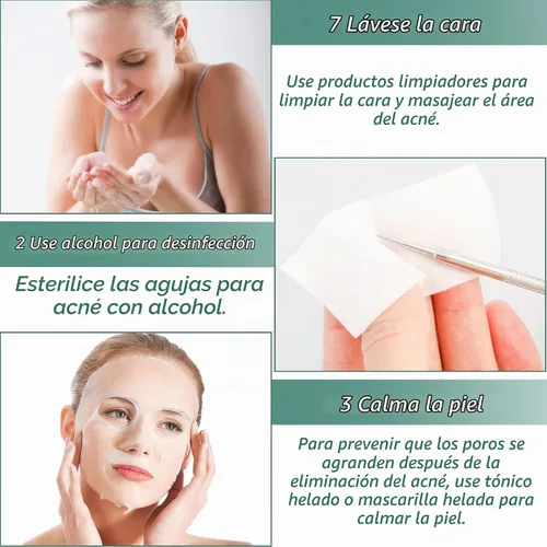 Vista 6 de Herramientas de eliminación de puntos negros, kit de herramientas de 16 piezas, herramientas de espinillas para acné para manchas, herramienta