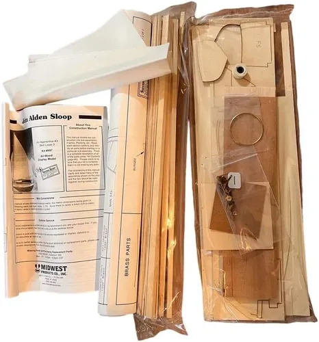 Vista 3 de Midwest 997 - Barco de madera John Alden Sloop 1:16 - Barco de vela de 14.4 pulgadas de largo para ensamblar - Kit de modelo de madera para adultos