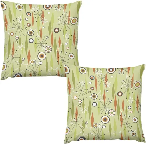 Vista 39 de Juego de 2 fundas de almohada florales retro de los años 70, Groovy Funky Hippie Flor Naranja Estética Boho Fundas de Almohada de 16 x 16 pulgadas