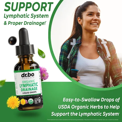 Vista 3 de Gotas de Suplementos de Drenaje Linfático - Gotas Líquidas Orgánicas de Apoyo Linfático para Limpieza con Equinácea, Suplemento de Apoyo del Sistema