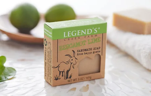 Vista 5 de Legend's Creek Farm Goat Milk Soap - Barra de jabón hidratante limpiadora para manos y cuerpo, espuma cremosa de 5 onzas, jabón natural nutritivo