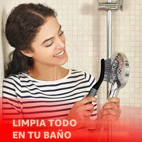 Vista 6 de Set de cepillos de limpieza de 3 piezas - Cepillo de limpieza para ducha con mango ergonómico y cerdas duraderas - Cepillo limpiador de lechada