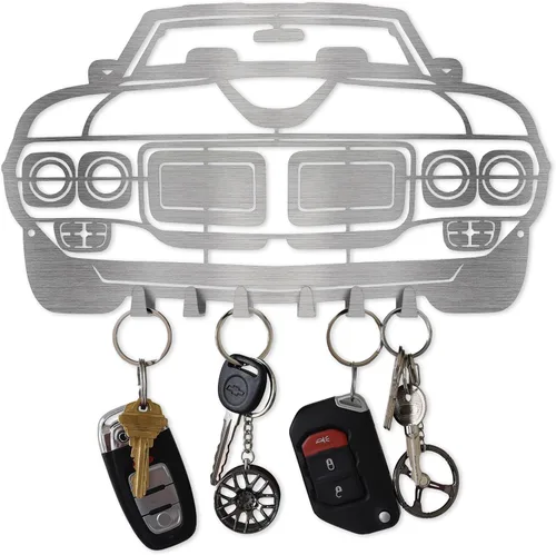 Vista 13 de MOOH Llavero de metal automotriz con 6 ganchos, regalo único para amantes de los automóviles montado en la pared para hombres y mujeres, decoración