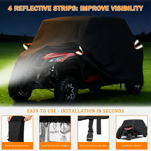 Vista 6 de UTV Cover Waterproof Heavy Duty for Kawasaki Teryx KRX4 1000 4 SEAT, 2-6 Seater All Weather Side by Side Cover Outdoor Storage All-Season Dust