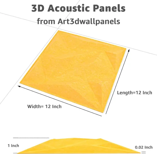 Vista 2 de Art3dwallpanels Paneles acústicos 20 unidades, paneles de pared insonorizados, paneles de amortiguación de sonido, paneles de pared 3D, paneles