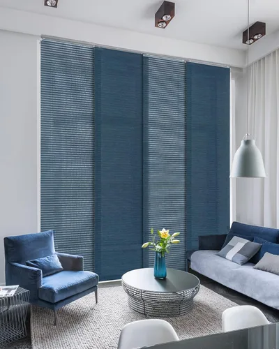 Vista 11 de GoDear Design Persianas de riel de panel deslizante ajustable de 45.8"- 86" pulgadas de ancho x 96" pulgadas de alto, persianas verticales, panel