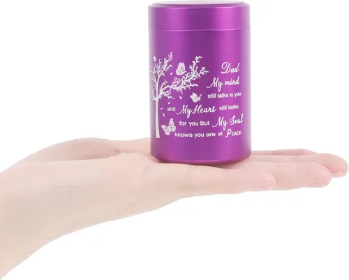 Vista 17 de Urna pequeña de 3 pulgadas para cenizas humanas, mini caja de recuerdos de cremación para compartir cenizas, mini urna para papá