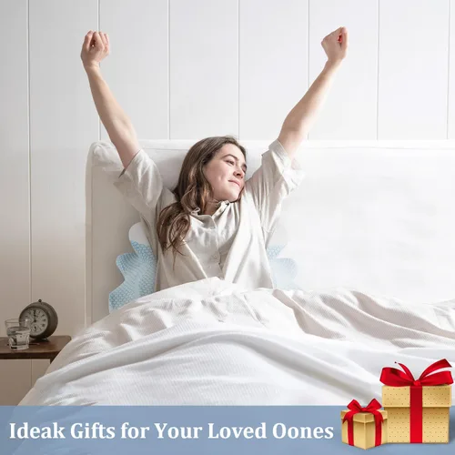 Vista 7 de Almohada cervical para el cuello, almohadas ergonómicas de espuma viscoelástica para aliviar el dolor de cuello y hombros, diseño ortopédico