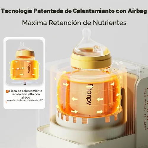 Vista 2 de Phanpy SmartSwirl - Calentador de botellas sin agua, patentado con bolsa de aire para protección de nutrientes, mezcla inteligente de doble
