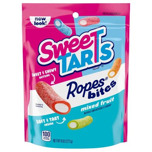 Vista 12 de SweeTARTS Rope Bites Candy, frutas mixtas, bolsa resellable de 8 onzas (paquete de 3)