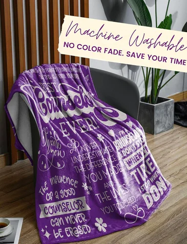 Vista 5 de Huglanket Regalos de consejero, mantas de franela de felpa para cama (50 x 65 pulgadas), regalos de agradecimiento para mujeres en cumpleaños