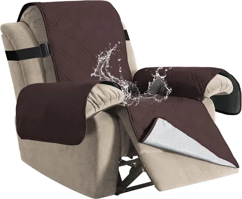 Vista 16 de H.VERSAILTEX - Funda protectora para sillón reclinable 100% impermeable, acolchada, con correa elástica y parte posterior con huellitas de silicón