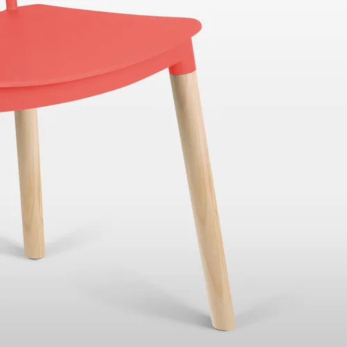 Vista 7 de DSW - Sillas de comedor de plástico modernas sin brazos con patas de madera para estar, dormitorio, cocina, comedor, sala de espera, restaurantes