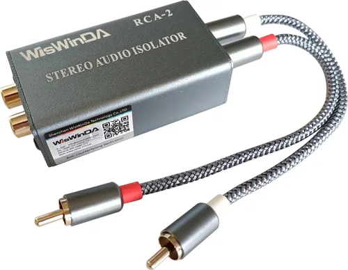 Vista 11 de Pro AV2M-RCA Aislador de ruido Eliminador de ruido de audio (sin afectar a los graves) Filtro de ruido de aluminio Shell Loop Aislador de ruido