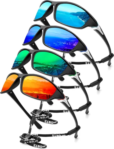 Vista 27 de KALIYADI 4 Pack Polarized Sunglasses-Men Sports Sun-glasses: Mens Sunglasses UV Protection for Fishing Driving Cycling