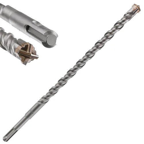 Vista 14 de Wensilon Broca para hormigón, 1 unidad, 1 pulgada x 10 "-8 pulgadas, material de carburo de doble rosca de tipo cruzado, adecuado para hormigón