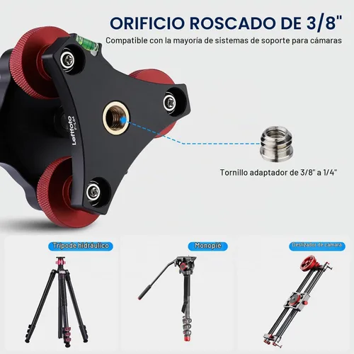 Vista 7 de Soporte nivelador de trípode con +/-5 grados de ajuste de precisión para Seestar s50/cabeza panorámica cabeza de bola cabeza de vídeo y trípode