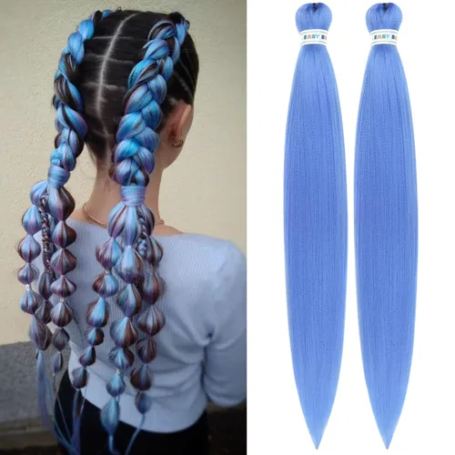 Vista 86 de Cabello trenzado para niños preestirado de 16 pulgadas, color negro para niños, trenzas sin nudos
