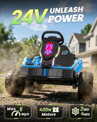 Vista 3 de ANPABO XXL 6 ruedas 24V Ride On Car para niños con control remoto Azul
