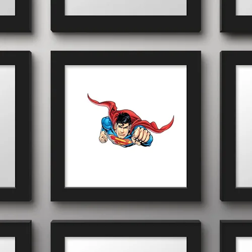 Vista 2 de Trends International Gallery Pops DC Comics Superman - Póster de pared volador, 12 x 12 pulgadas, versión enmarcada en negro Versión con marco negro