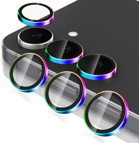 Vista 93 de Casetego Protector de lente de cámara para Galaxy Z Fold 8, [Diseño de purpurina mejorado], [Fuerte adherencia], lente de vidrio templado 9H negro