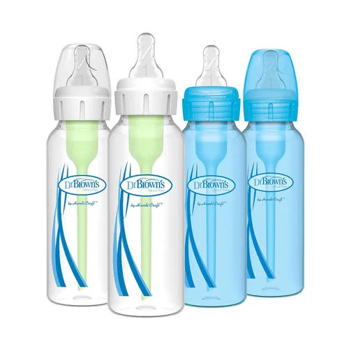 Vista 20 de Dr. Brown's Natural Flow Anti-Colic Options+ Biberones estrechos de 8 oz/8.5 fl oz, con boquilla de flujo lento de nivel 1, paquete de 6, juego