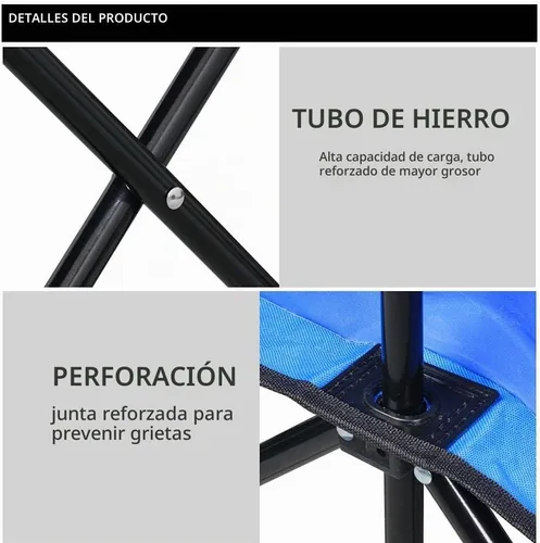 Vista 4 de Yaheetech Silla plegable portátil de 6 asientos con respaldo para actividades al aire libre, deporte, camping, playa, ahorro de espacio, ligera