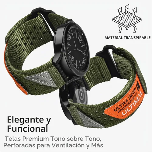 Vista 5 de Correa de nailon de liberación rápida de 0.787 in compatible con Galaxy y Garmin Watch
