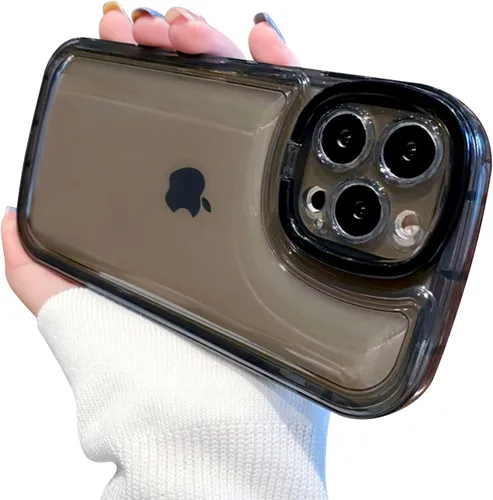 Vista 10 de Ownest Funda compatible con iPhone 14 Pro con función atril transparente, diseño creativo con soporte para cámara para TPU delgada, a prueba de Verde