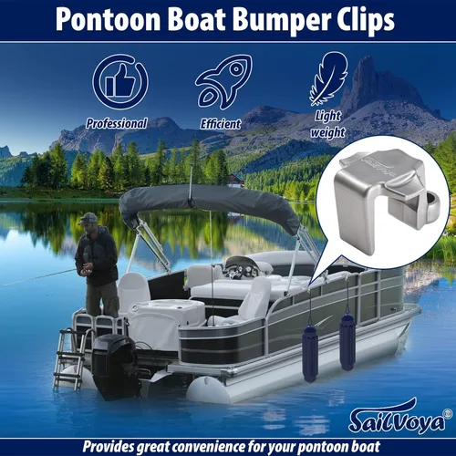Vista 2 de Clips para parachoques de barco, pinzas para guardabarros de barco pontón para acoplamiento, perchas/ajustadores/clips para guardabarros de pontón