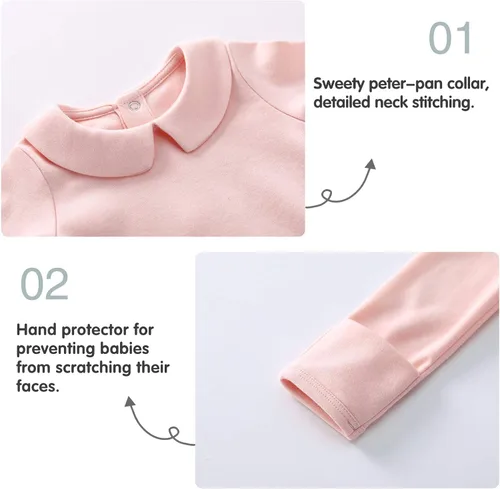 Vista 4 de pureborn Baby Boys Girls Bodysuits Super Soft Cotton Romper 0-24 Months