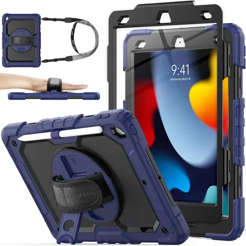 Vista 20 de SEYMAC stock Funda para iPad de 9ª/8ª/7ª generación de 10.2", a prueba de golpes con protector de pantalla, soporte para lápiz