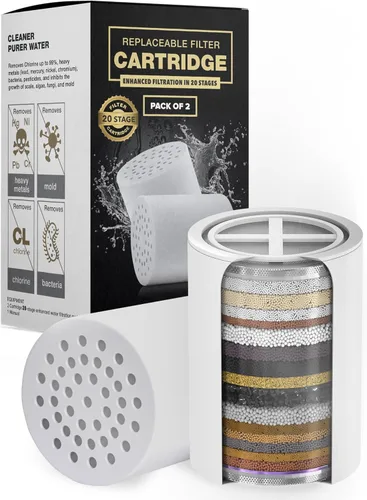 Vista 9 de AquaHomeGroup Cartucho de filtro premium de repuesto de 20 etapas (sin carcasa), compatible con cualquier filtro de ducha de diseño similar de 15